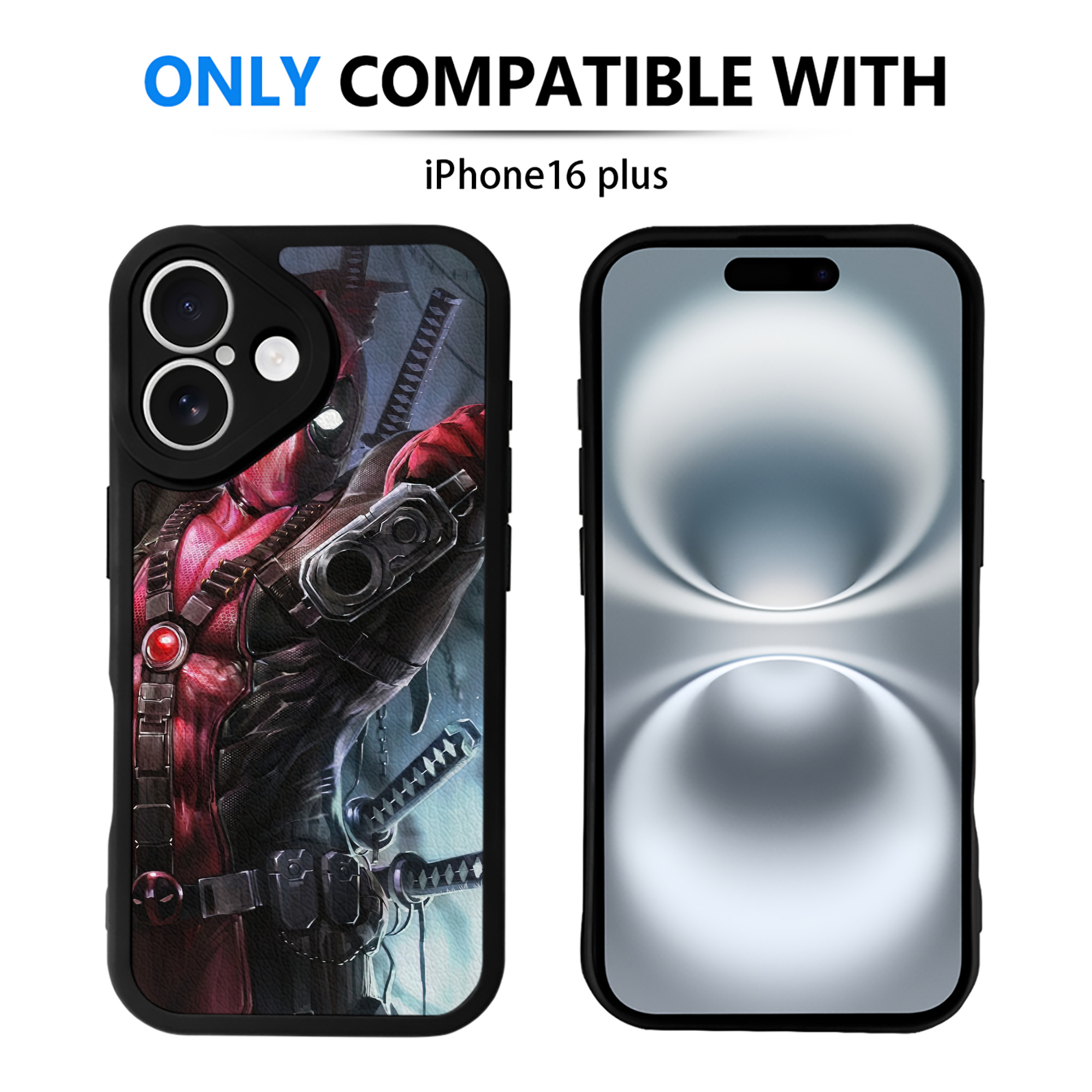 （画像用） Deadpool デッドプール 【iPhone 16シリーズ対応】シリコンスマホケース（レザー調） 材質：シリコン